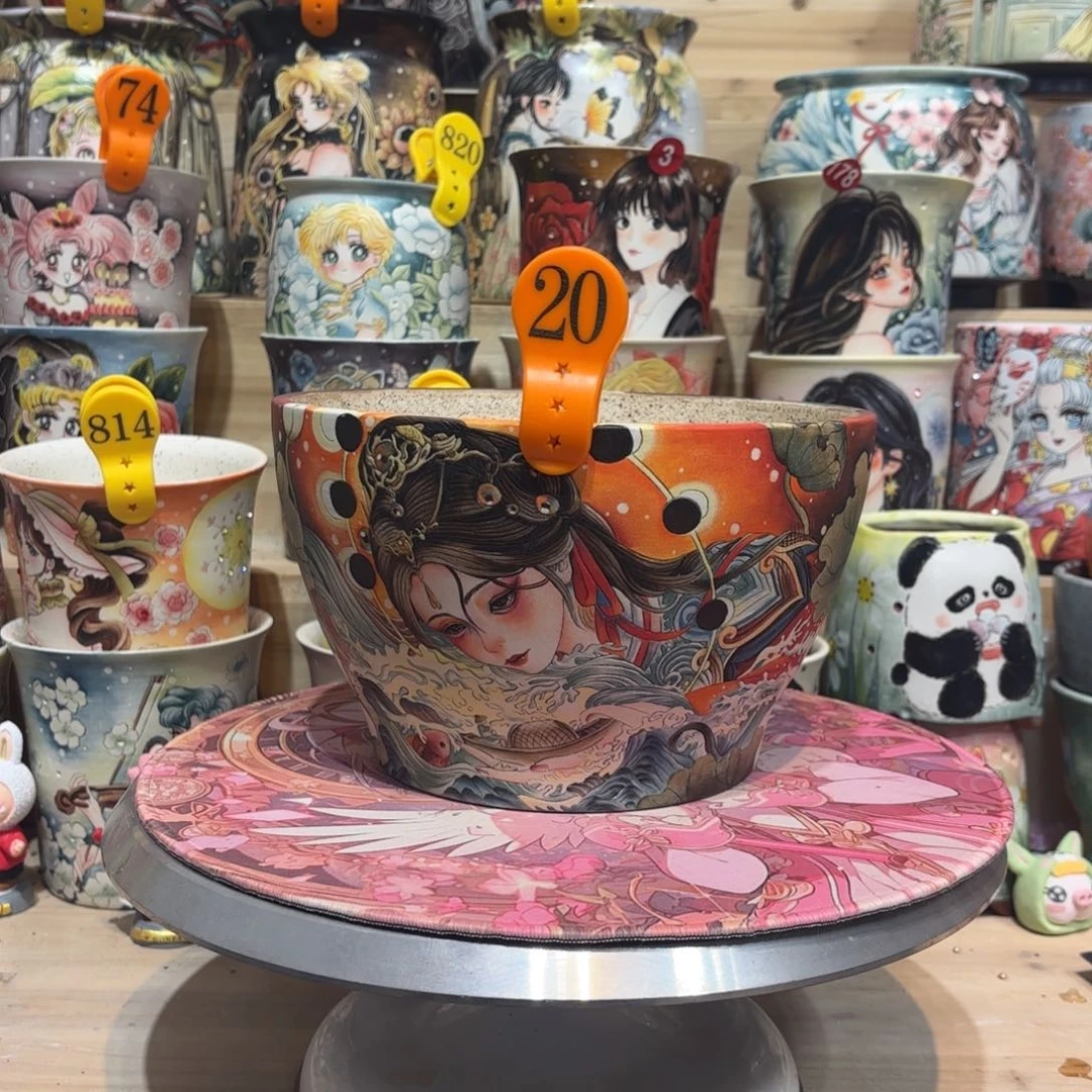 景德镇手绘花盆陶瓷20/13