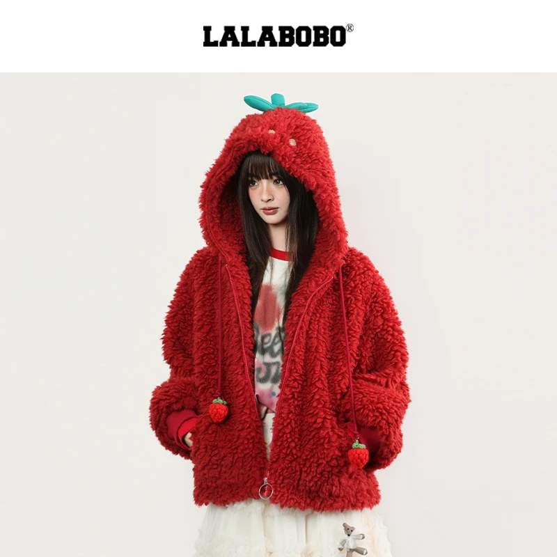 郑州LALA大莓毛绒连帽外套RBED-WSDR13