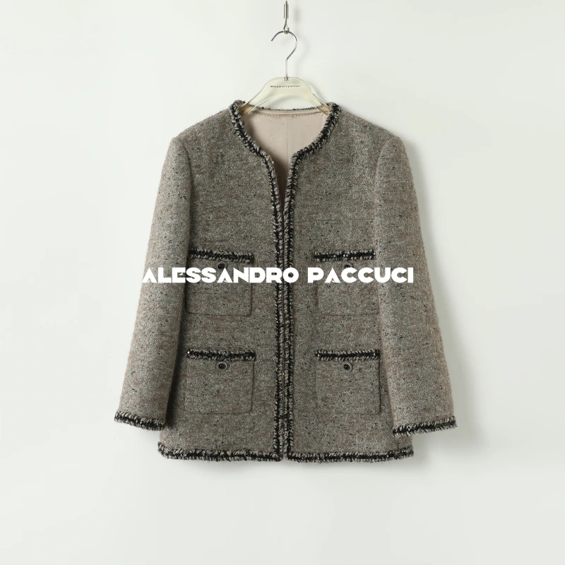 AP洛哥43125WX【黑标/温莎城堡】意大利BIANCO绵羊毛混点小香外套