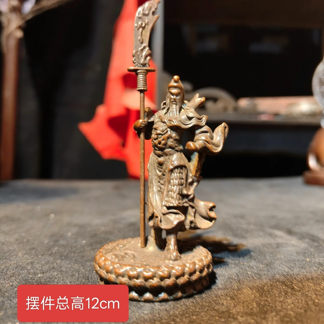 12cm关公复古铜质桌面摆件