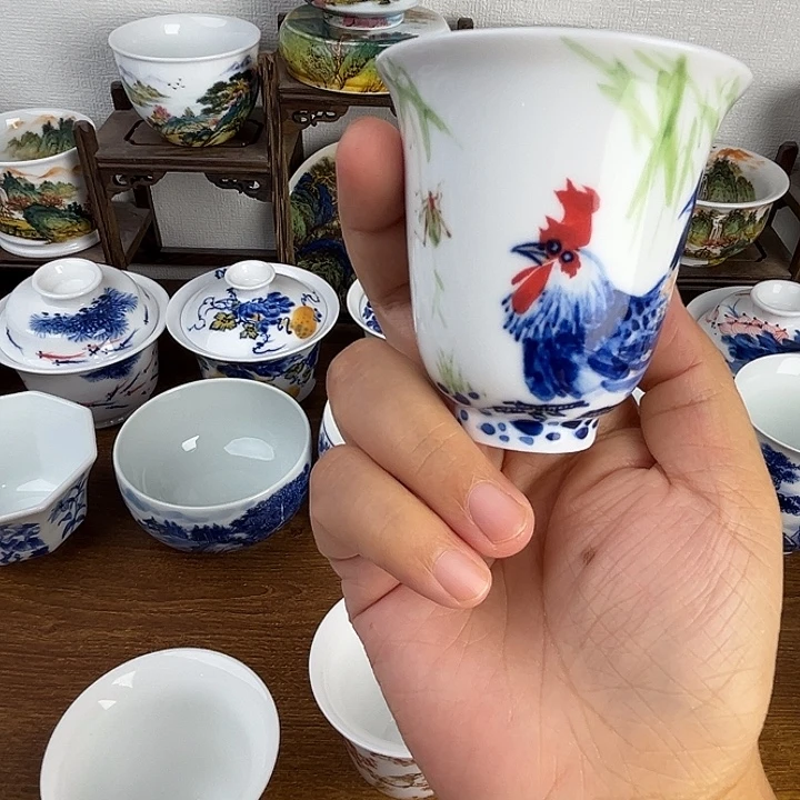 忠意堂釉下彩公鸡