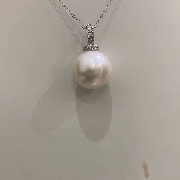 银S925镶嵌淡水珍珠颈饰