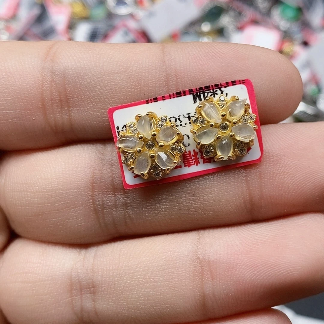 翡翠银S925镶嵌戒指天然A货缅甸翡翠