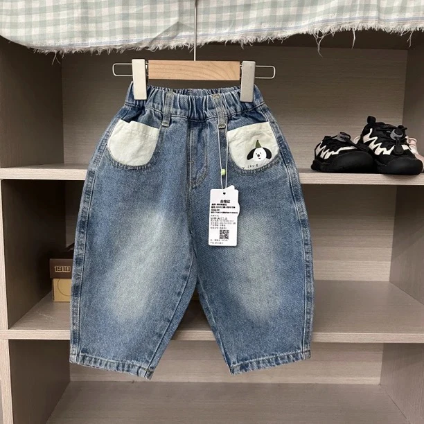 843-儿童秋季小狗贴布牛仔裤