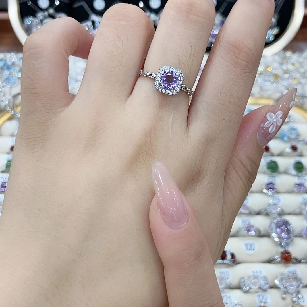选***择银S925镶嵌戒指紫晶