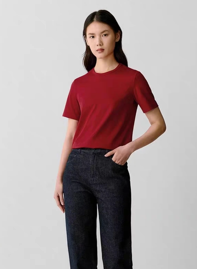杰瑞【科技T恤】25春夏新款小禾极简T恤液氨工艺高端舒适亲肤T恤