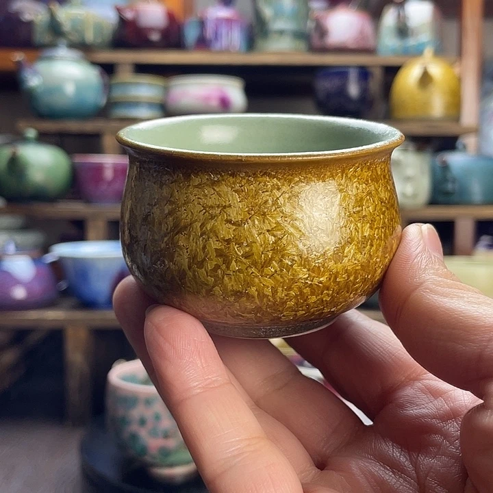 杯子瓷钧瓷窑变杯微微瑕