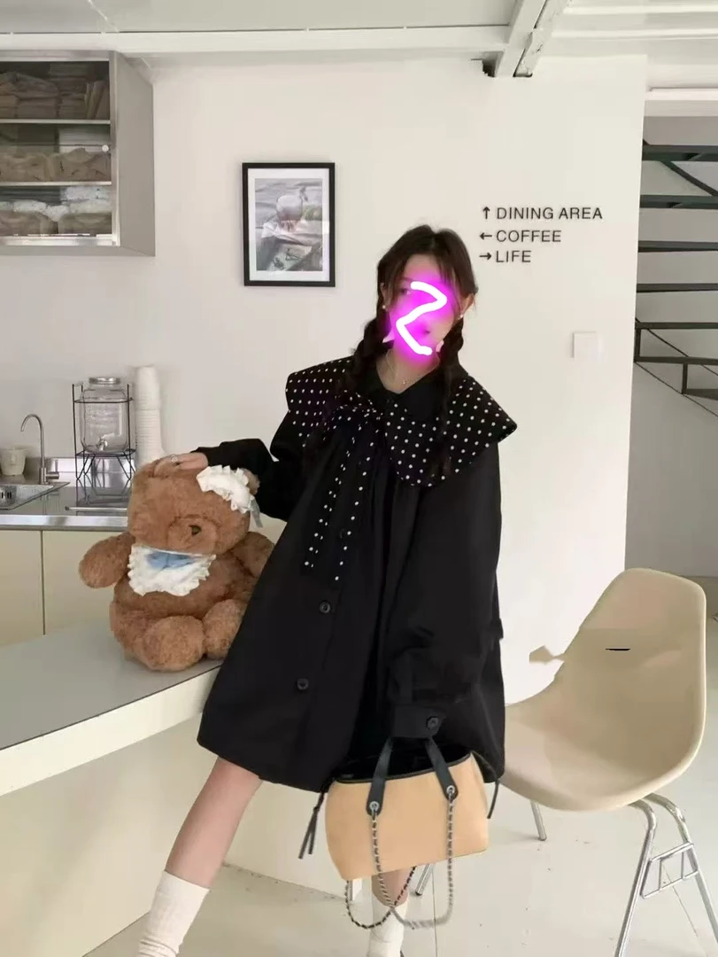 大码胖MM娃娃领可拆卸中长款棉衣外套韩版洋气娃娃领网红百搭外套