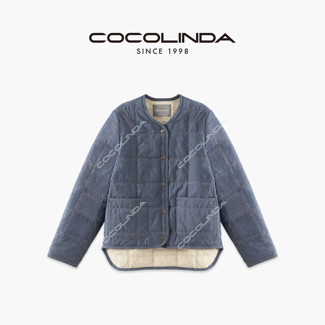 COCOLINDA | 100%棉方格牛仔老钱棉服外套N2519