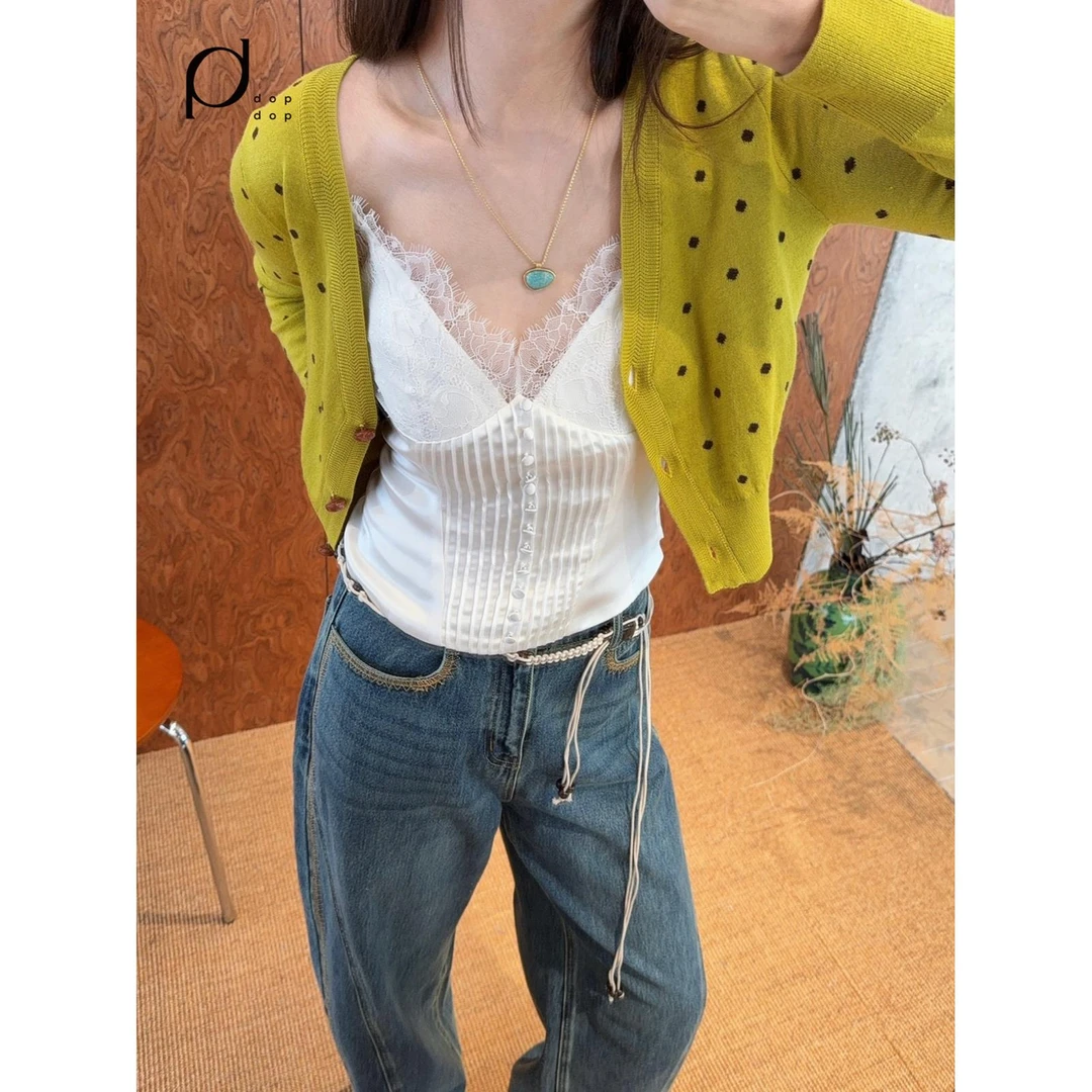 MARRMO马髦2025秋修身褶皱蕾丝无袖吊带女1299dopdop买手店