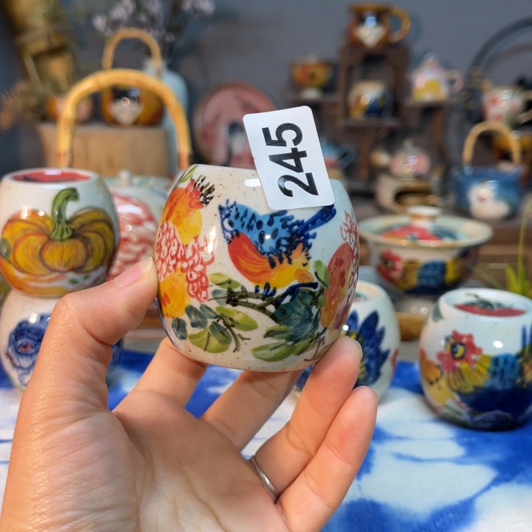 杯素浅陶瓷手工手绘