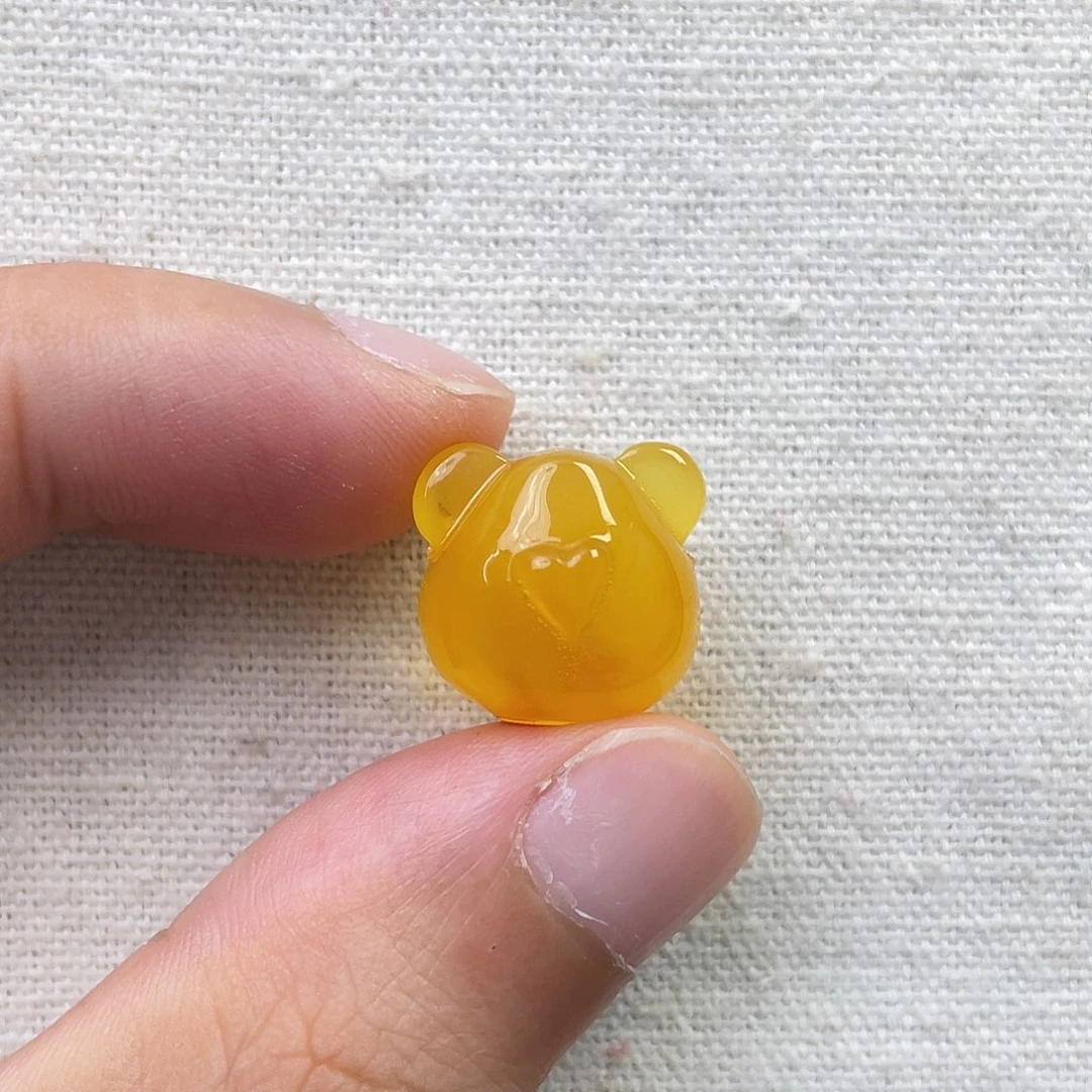 琥珀未镶嵌珠宝奇石熊头
