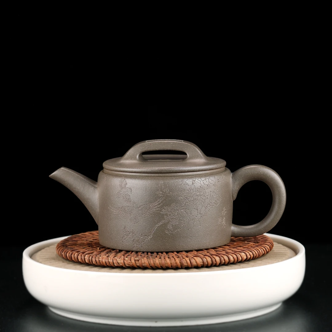 宜兴黄龙山原矿紫砂壶天青泥汉瓦260cc