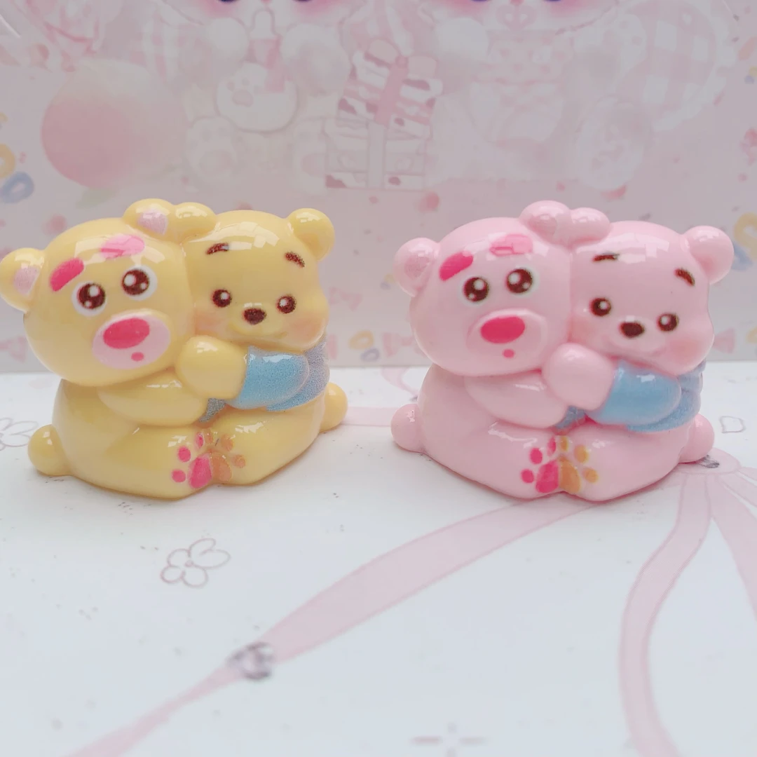 【啊欧定制】维尼熊抱抱 diy奶油胶手机壳树脂配件发夹饰品批发