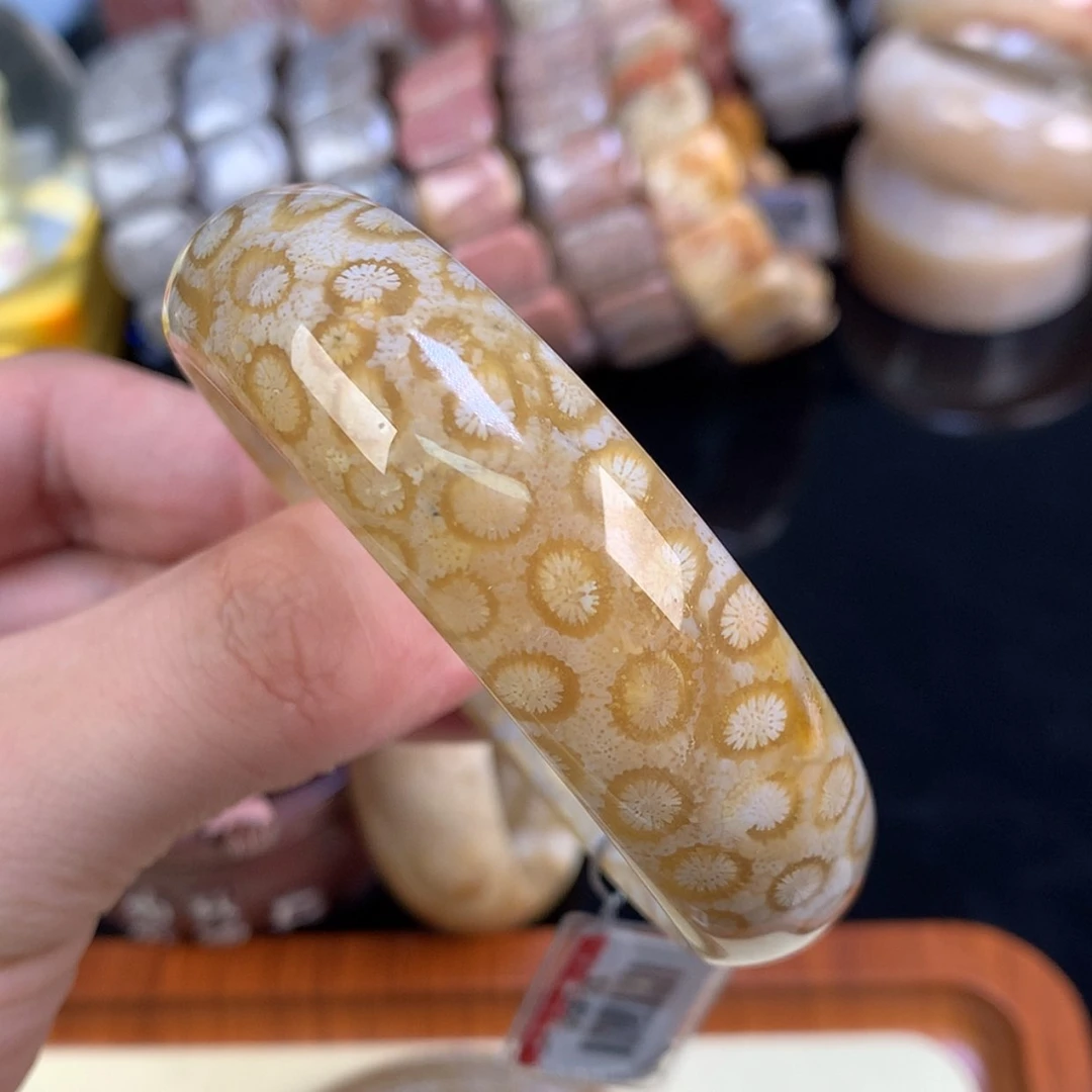 【闪购商品】颈饰未镶嵌硅化珊瑚（珊瑚玉）51号冰糖豹纹57圈