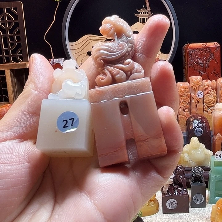 寿山石印石大*嘟寿山石印章包邮包刻