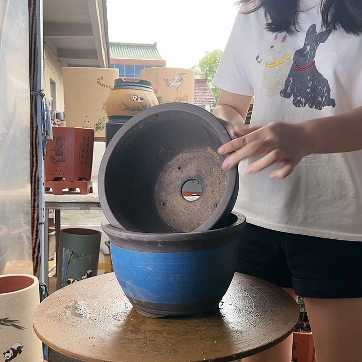 25+25蓝色花盆花盆花盆