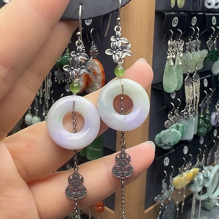 翡翠银S925镶嵌耳饰老****猫44444