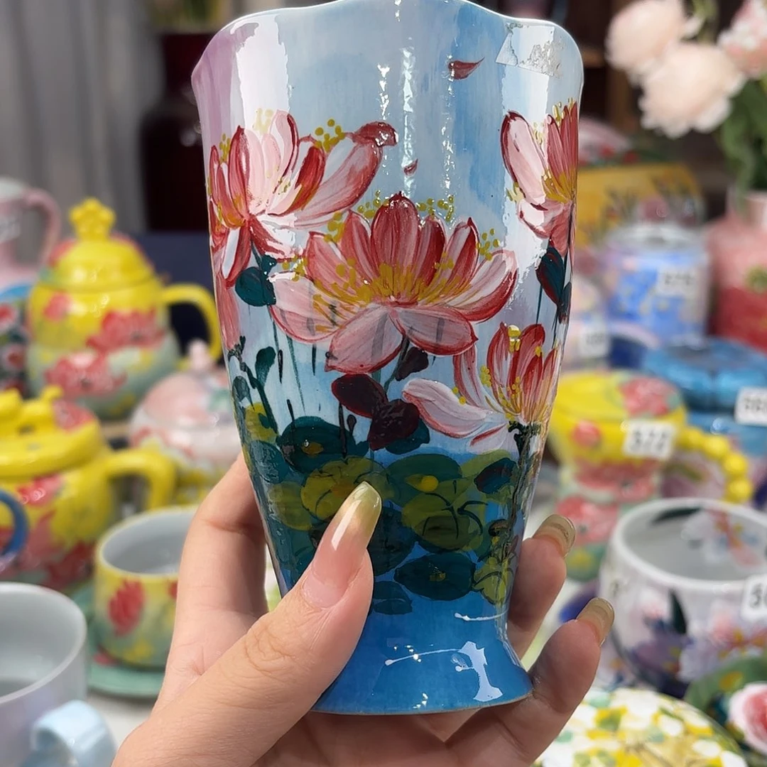 景德镇手绘高温釉下彩陶瓷茶具