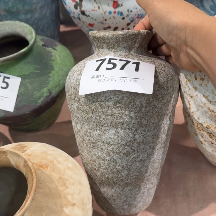 瓷片景德镇高温花器编码7571高23口5默认无孔