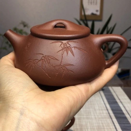 紫砂茶壶景舟石瓢底槽清230c c