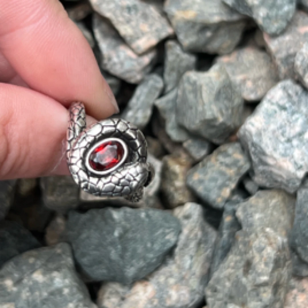 石榴石戒指定制镶嵌复古印度风开口可调节05