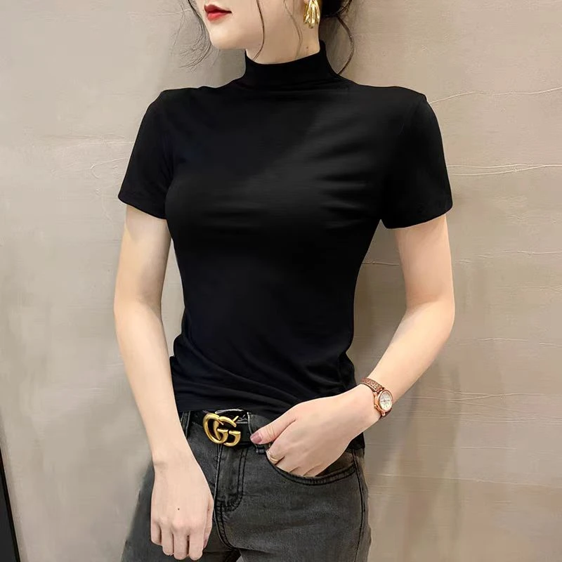 【靓衣园】时尚堆堆领洋气莫代尔短袖（8096）