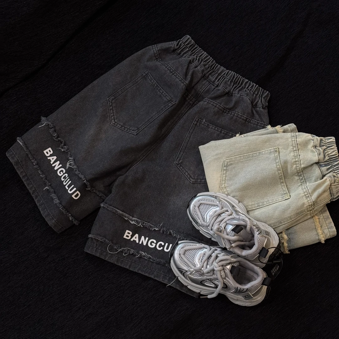 男童夏季牛仔裤短裤外穿2025薄款五分裤宽松韩版中大童-MM9909