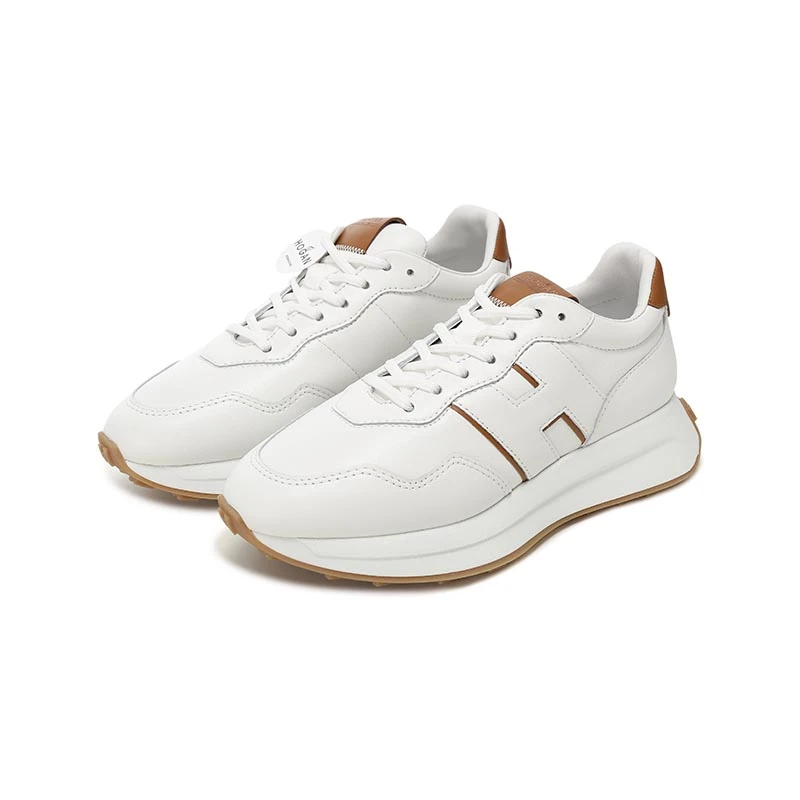 Hogan 女士H641系列复古小白鞋厚底运动鞋跟高5cm HXW6410EH41O64