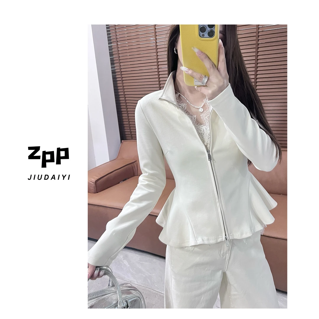 玖黛衣现货【裙摆外套】新款立领修身显瘦鱼摆洋气外套~WTP38250