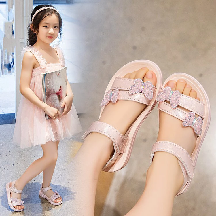 夏季女童凉鞋蝴蝶结软底防滑公主鞋鞋