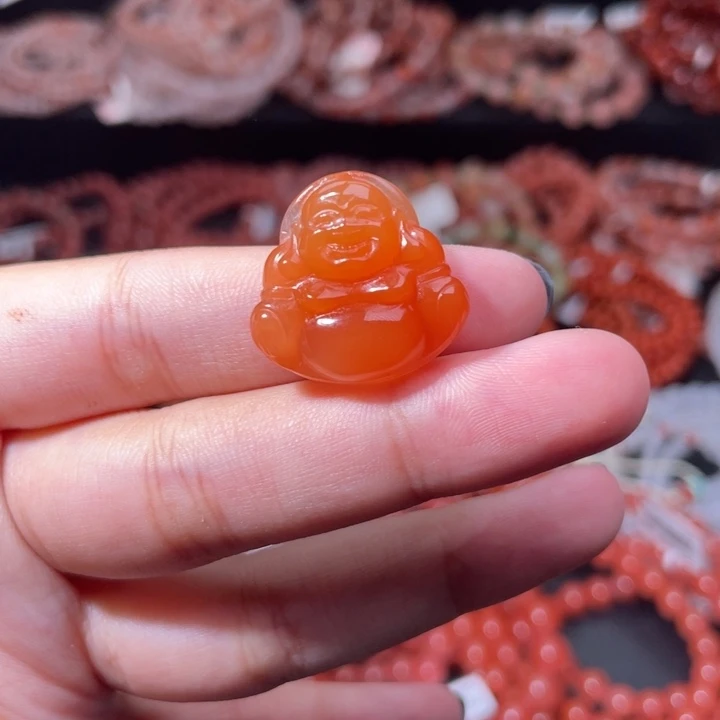 南红玛瑙未镶嵌配饰手串宝宝佛1016