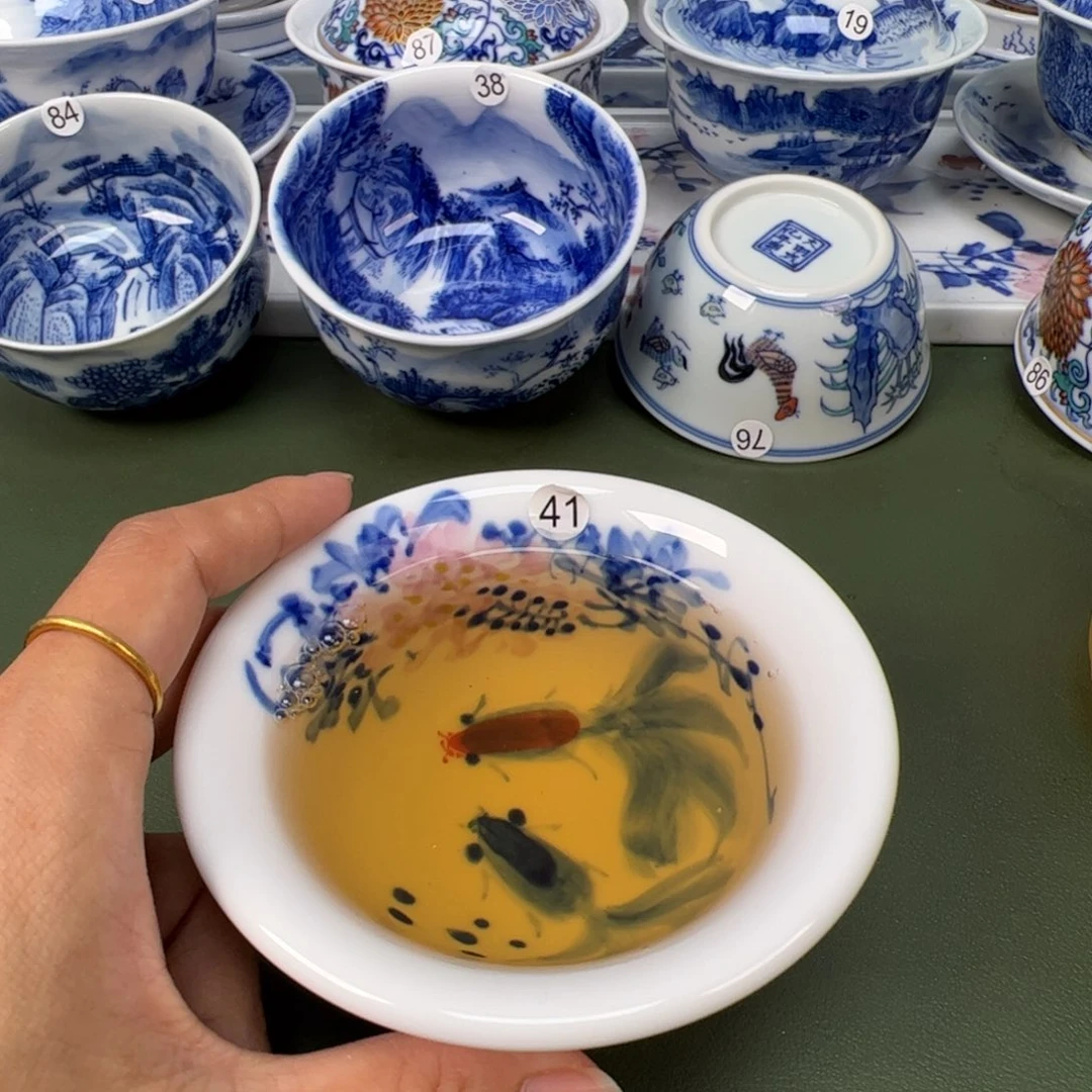 陶瓷景德镇纯手工纯手绘茶具木木41