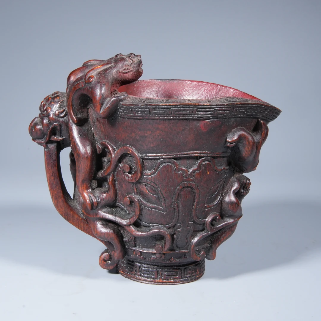 Tgz20 清代 木雕螭龙耳摆件