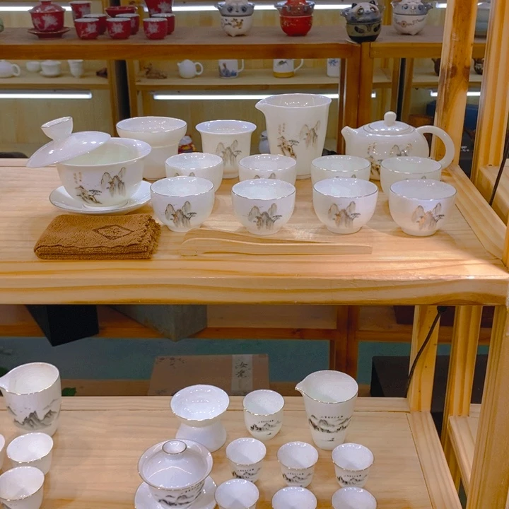 【不止】羊脂玉瓷茶具套装