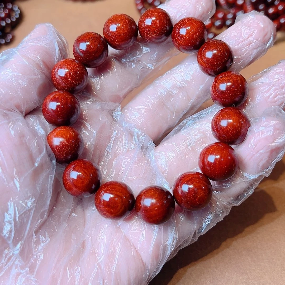 小叶紫檀手串/手链1.5龙鳞爆星