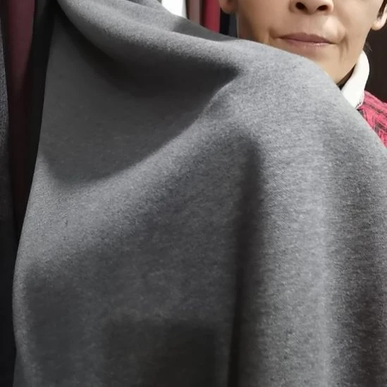 水洗羊绒布料平纹烟灰色2米