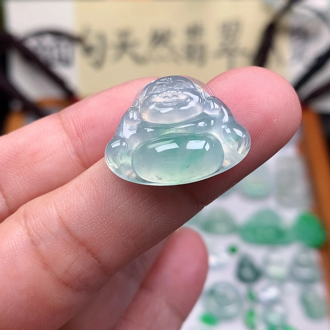 翡翠裸石缅甸天然A货翡翠冰种佛公