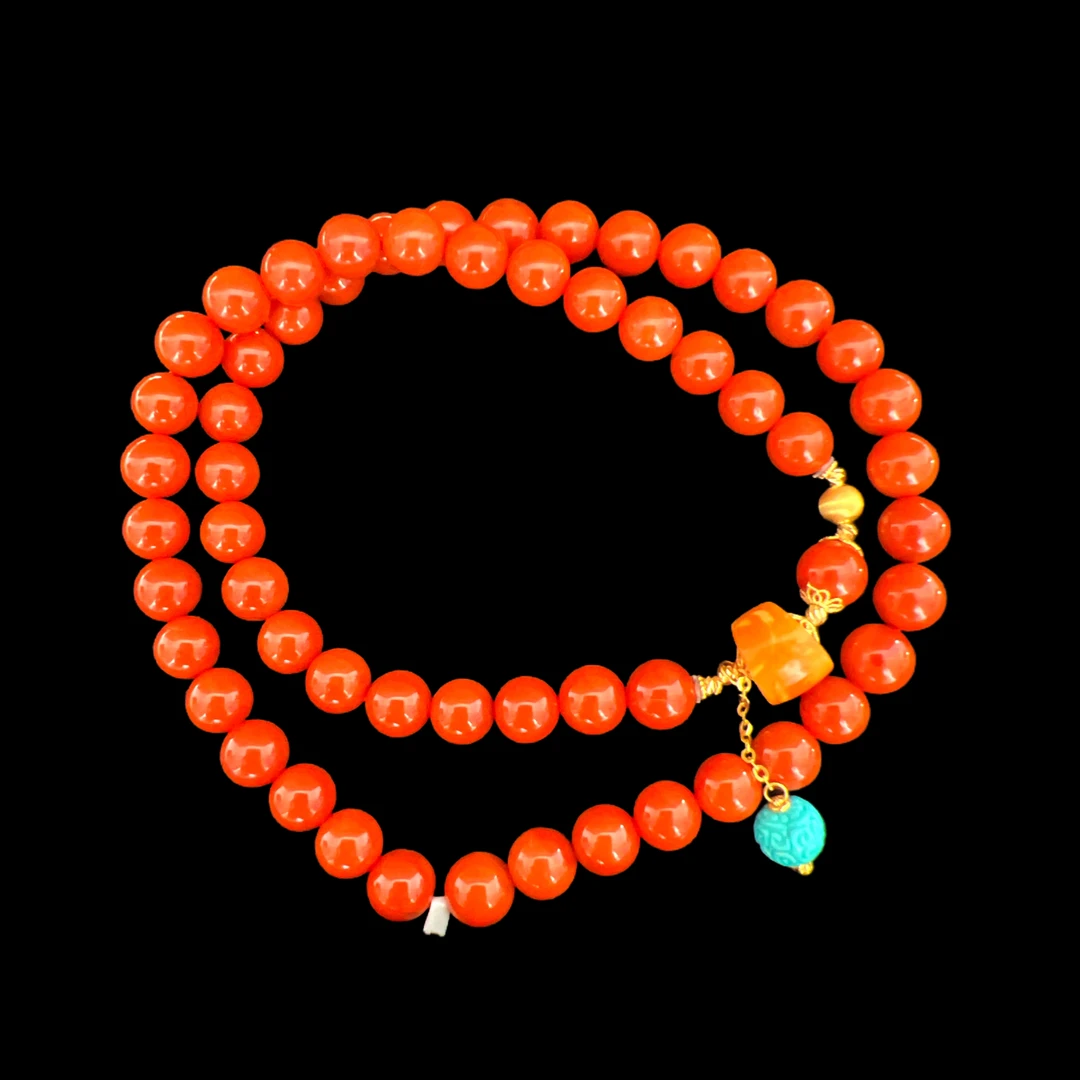 V7261南红18k手串孤品