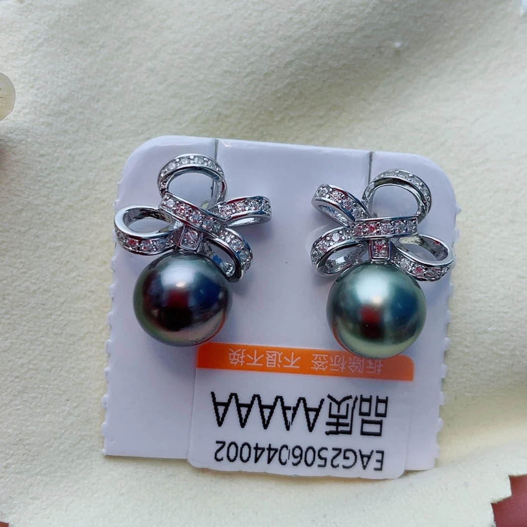 银S925镶嵌海水珍珠耳饰w33