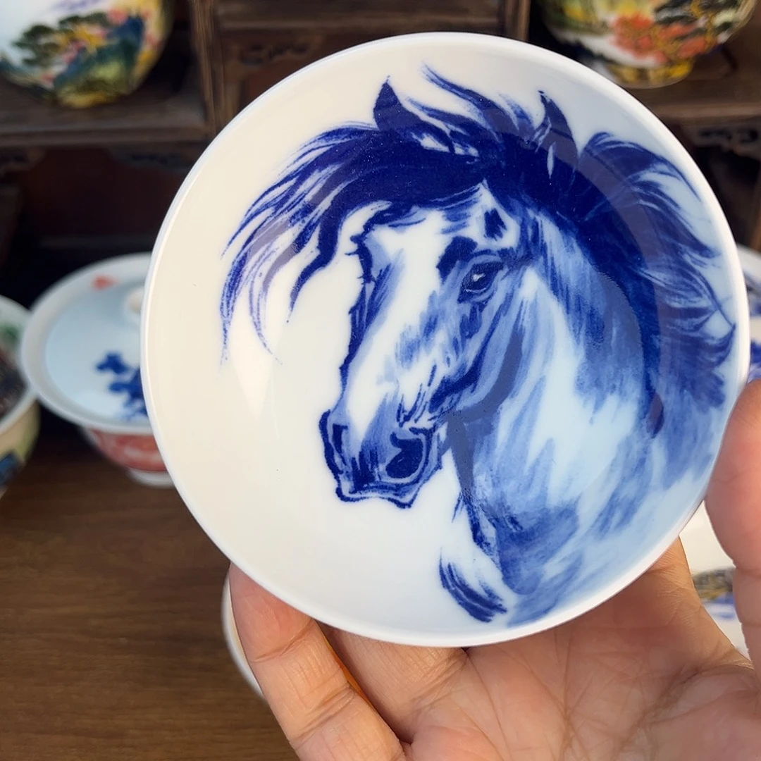 忠意堂釉下彩马到成功微瑕不退