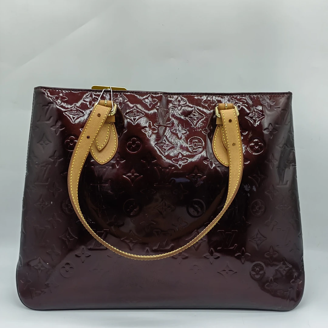 95新 LouisVuitton/路易威登 酒红色漆皮手提包 1600 1046