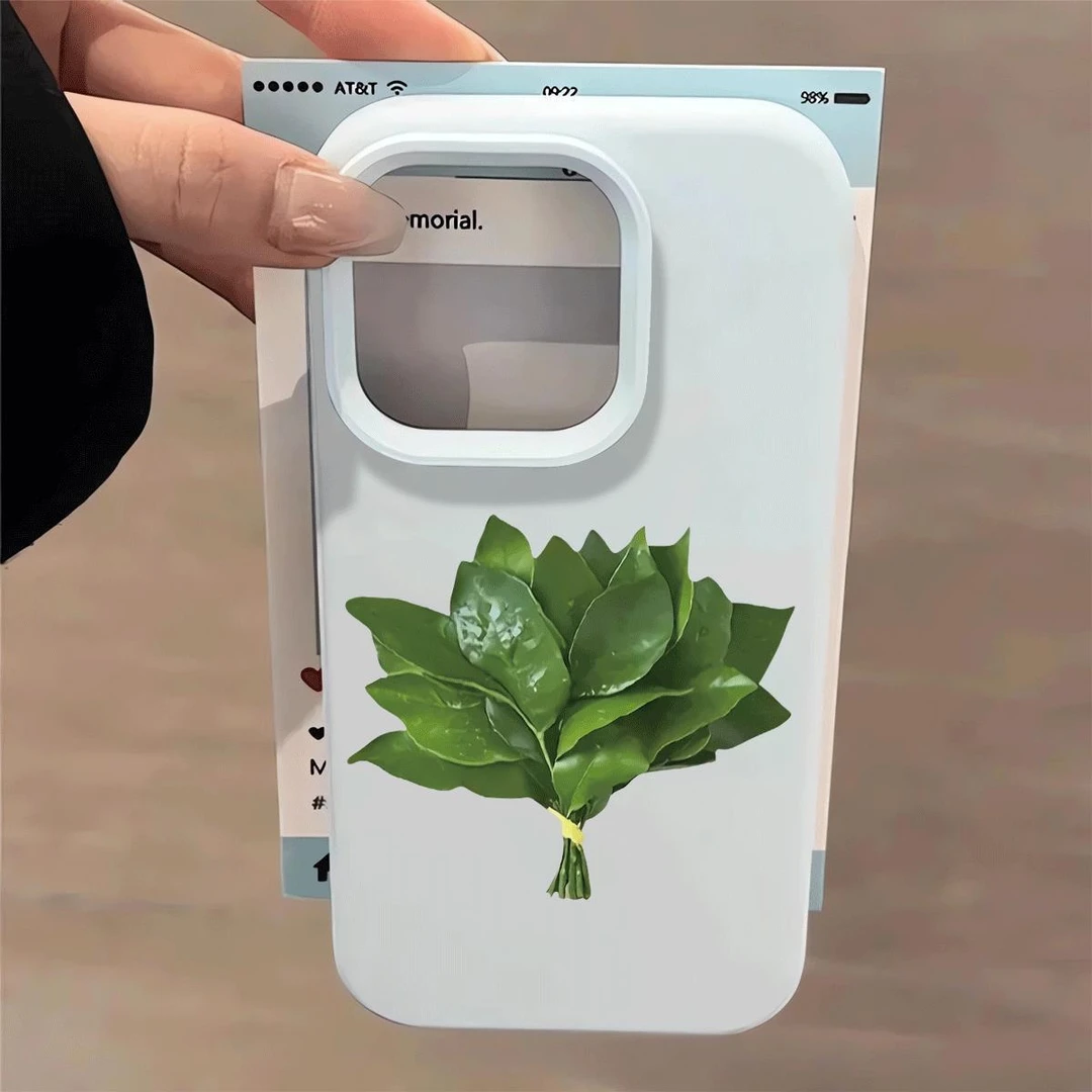 柚子叶子适用iphone16promax手机壳15plus苹果13/14创意12/11简约