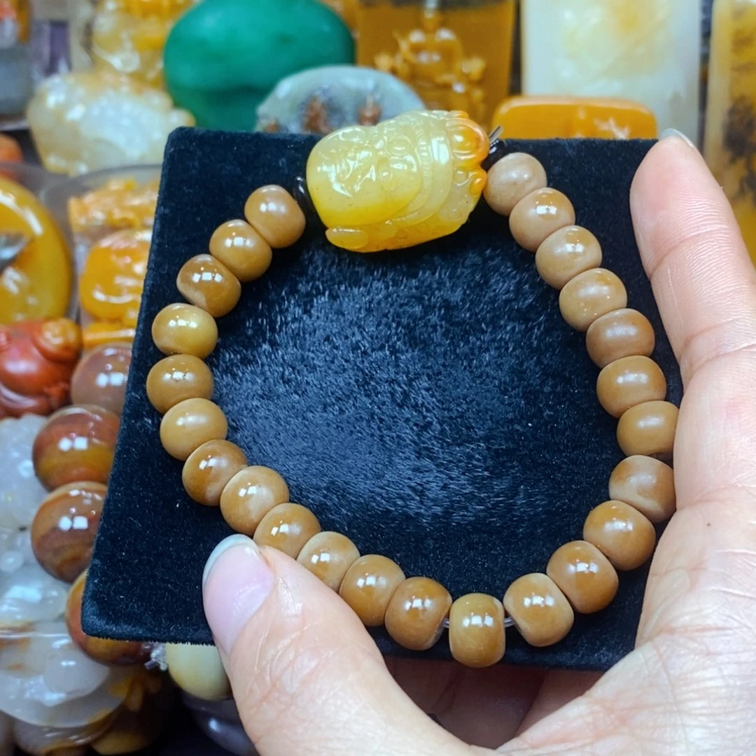 未镶嵌石英质玉（黄龙玉）吊坠(不含链)
