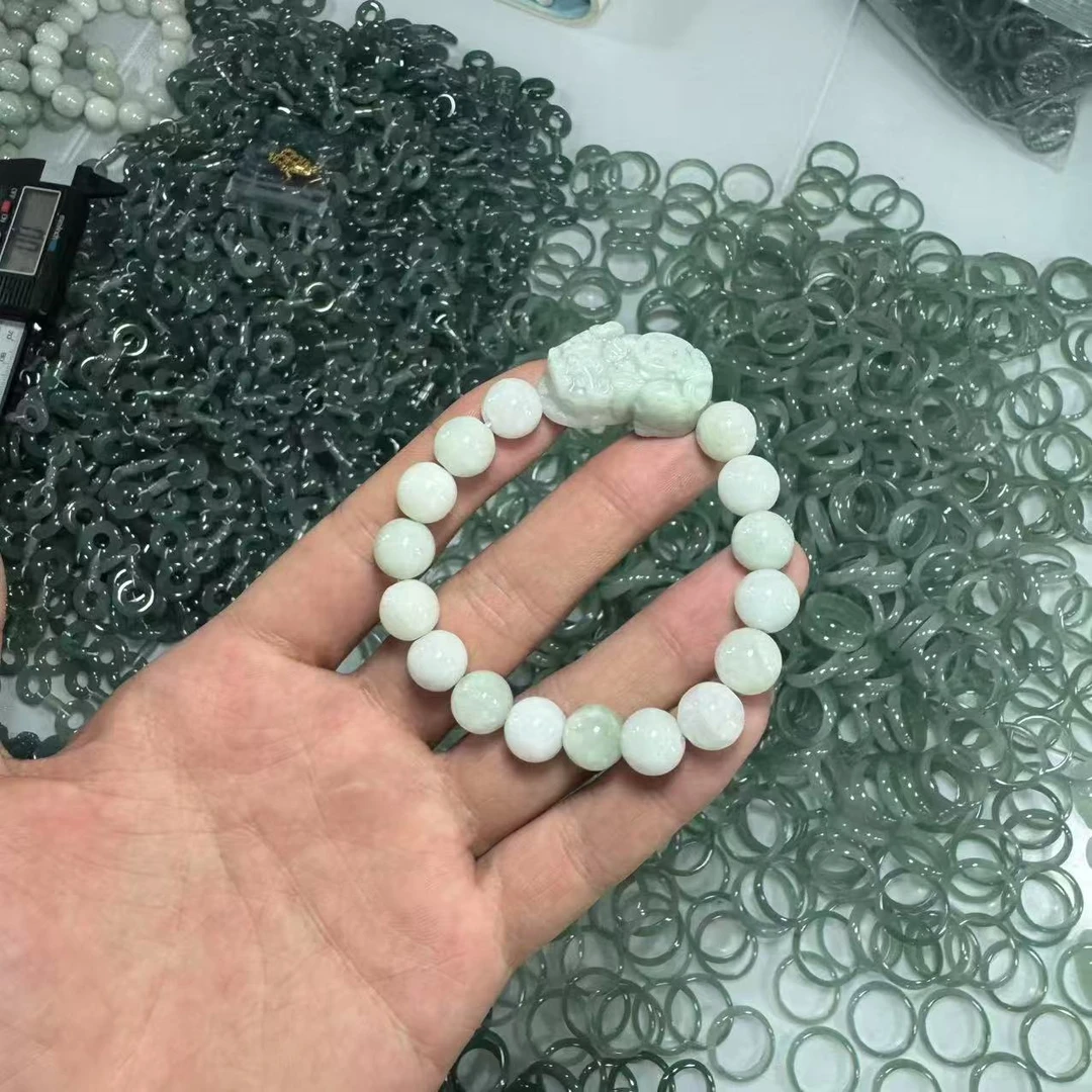 天然A货翡翠貔貅手串-卡10mm-多样性发一