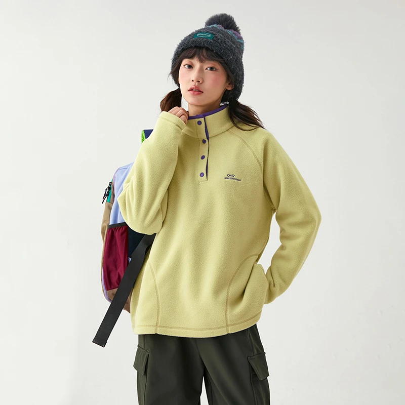 初中生女童套头冬季拉链摇粒绒卫衣内搭保暖加绒童装C25DW1095D