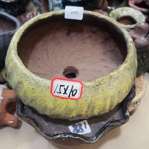 红陶粗陶花盆手工