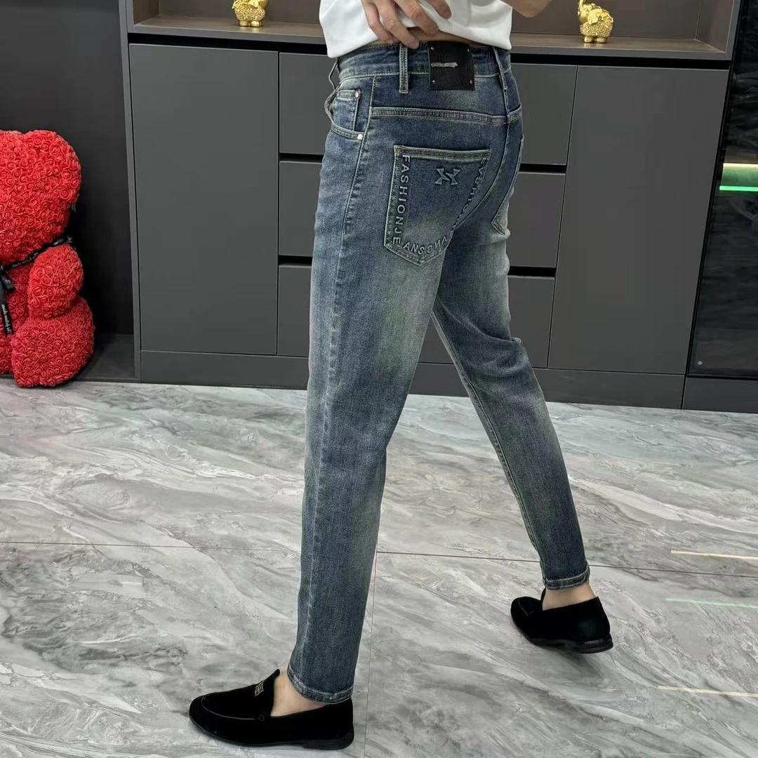 70927-夏季男士时尚修身小脚牛仔裤