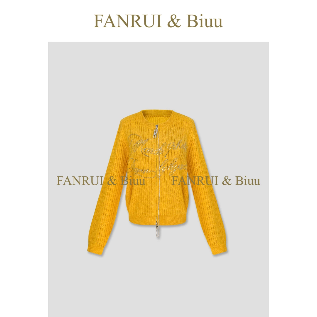 FANRUI/泛芮「刺绣星图」字母独特洋气减龄百搭针织开衫B19828