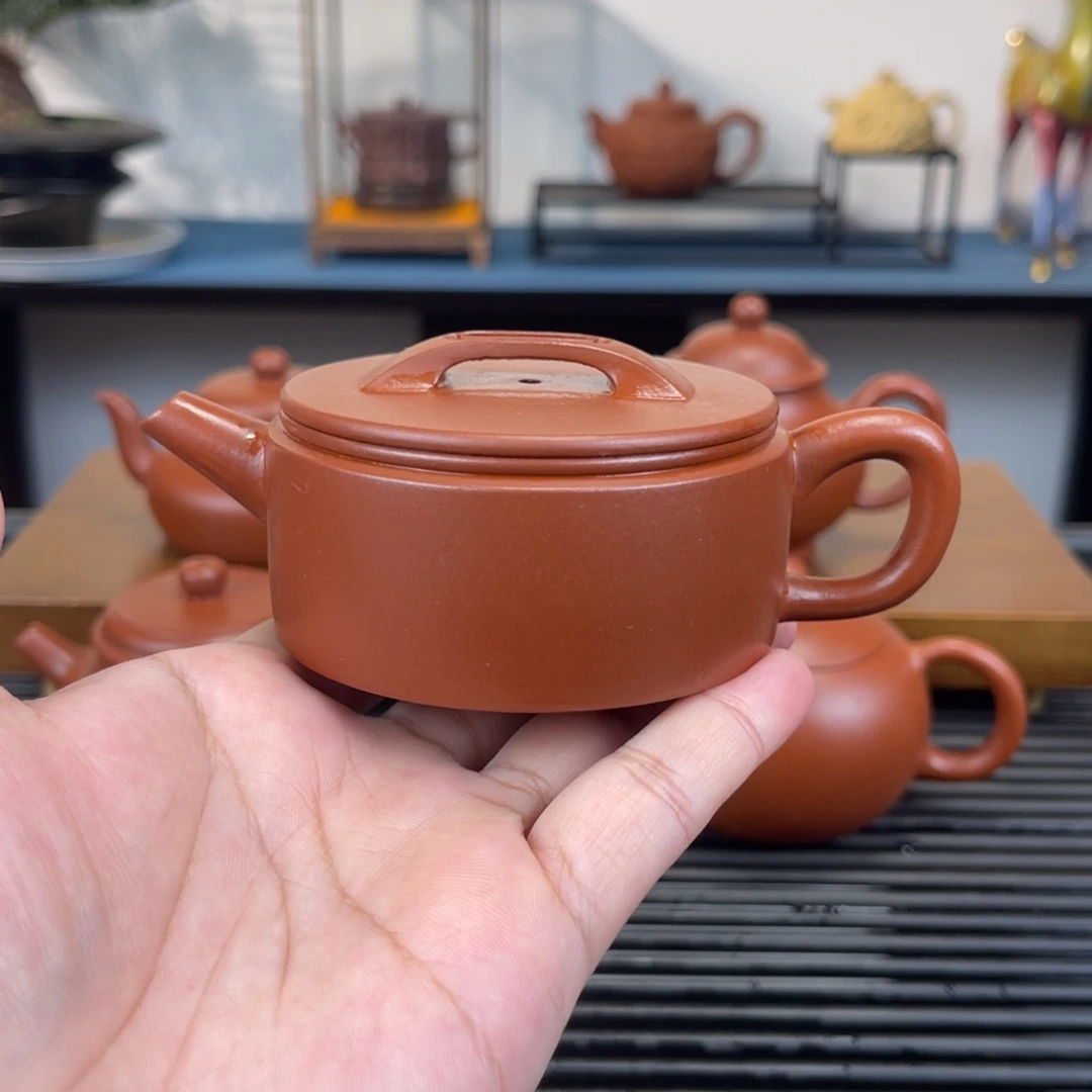 茶壶紫砂120毫升全手工朱泥汉瓦
